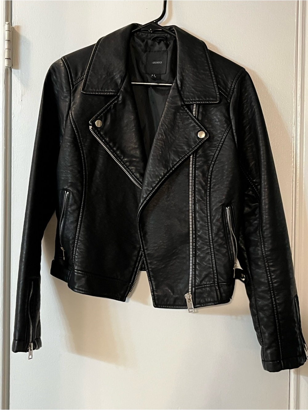 Forever 21 Black Faux Leather Moto Jacket